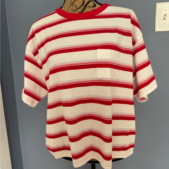 XiRENA Vibrant Red and White Striped Shirt - Picture 2 of 6